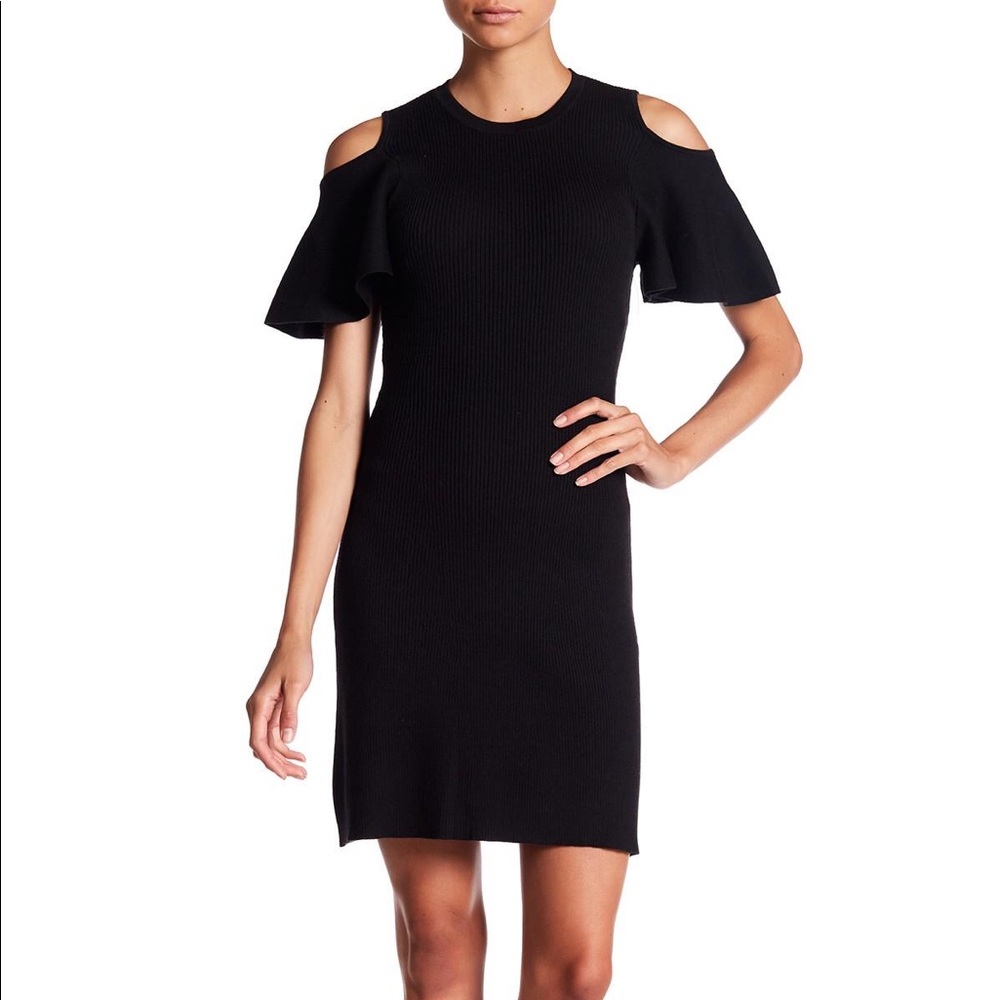 Laundry by shelli segal cold shoulder ruffle dress